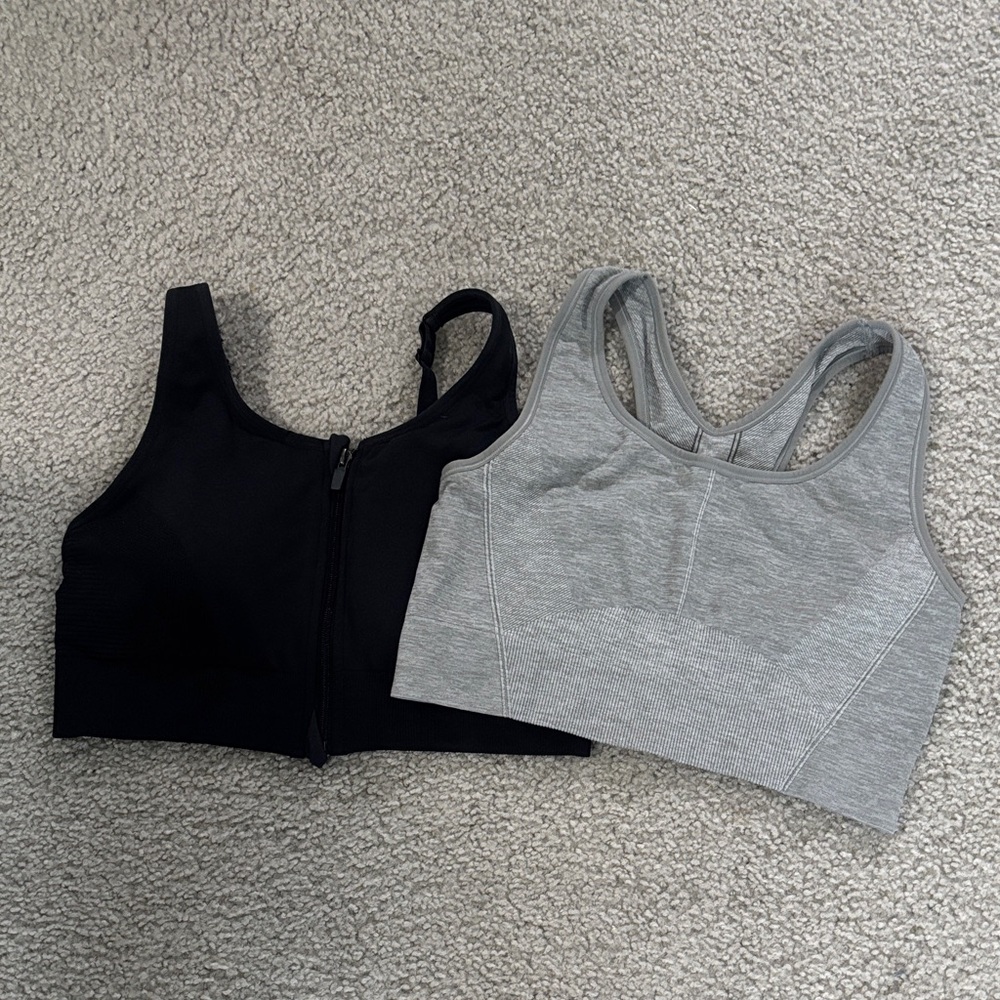All in Motion Black and Gray Sports Bras